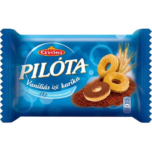Vaníliás karika, 150 g, GYŐRI "Pilóta", tejcsokoládés