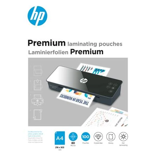 Meleglamináló fólia, 80 mikron, A4, fényes, 100 db, HP 