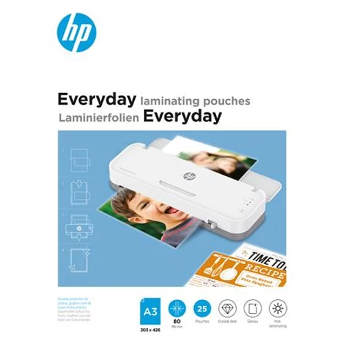 Meleglamináló fólia, 80 mikron, A3, fényes, 25 db, HP 