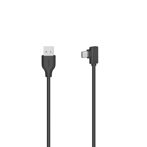 Hama USB 2.0 Type-C - USB A 0,75m fekete derékszögű adatkábel