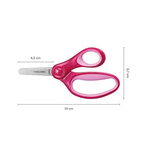 Olló, óvodai, 13 cm, FISKARS, csillámos rózsaszín
