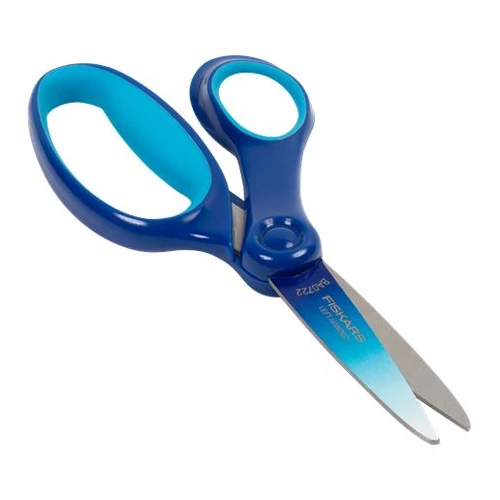 Olló, iskolai, 15 cm, balkezes, FISKARS, ombré kék