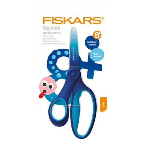 Olló, iskolai, 15 cm, balkezes, FISKARS, ombré kék