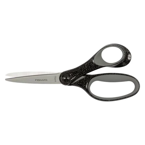 Olló, iskolai, 18 cm, FISKARS, csillámos fekete