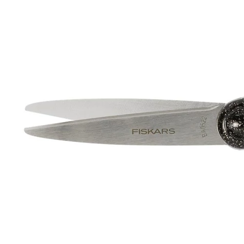 Olló, iskolai, 18 cm, FISKARS, csillámos fekete