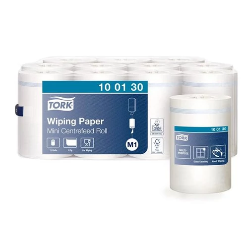 Törlőpapír, belsőmag-adagolás, M1 rendszer, 11tek/krt, 1rétegű, Advanced, TORK, fehér