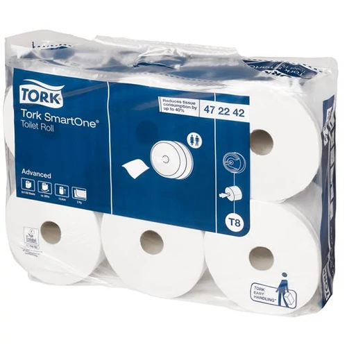 Toalettpapír, T8 rendszer, 6tek/cs, 2rétegű, 19,9cm átmérő, TORK 