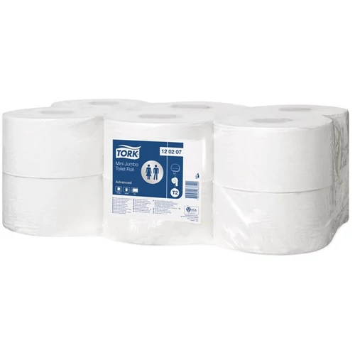 Toalettpapír, T2 rendszer, 12tek/krt, 2rétegű, 19,5cm átmérő, Advanced, TORK 