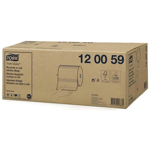 Kéztörlő, 6tek/krt, extra hosszú, 1rétegű, H1 rendszer, Universal, TORK 