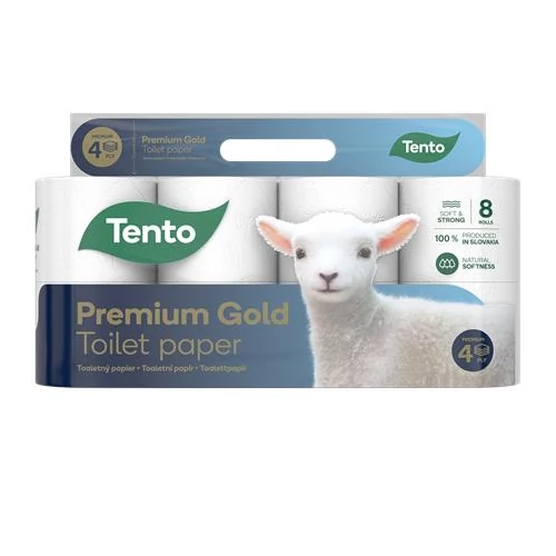 Toalettpapír, 4 rétegű, 8 tekercses, TENTO 