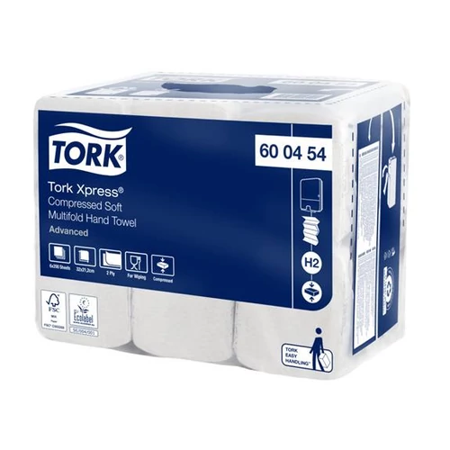 Kéztörlő, tömörített, Interfold, 2 réteg, 200 lap, H2 rendszer, Advanced, TORK 