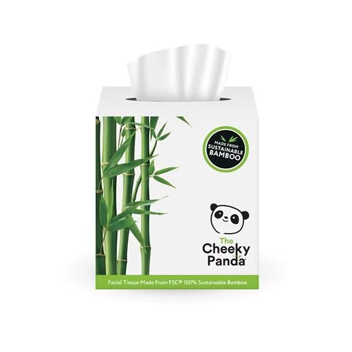 Kozmetikai kendő, bambusz, 3 rétegű, 56 lap, CHEEKY PANDA, fehér