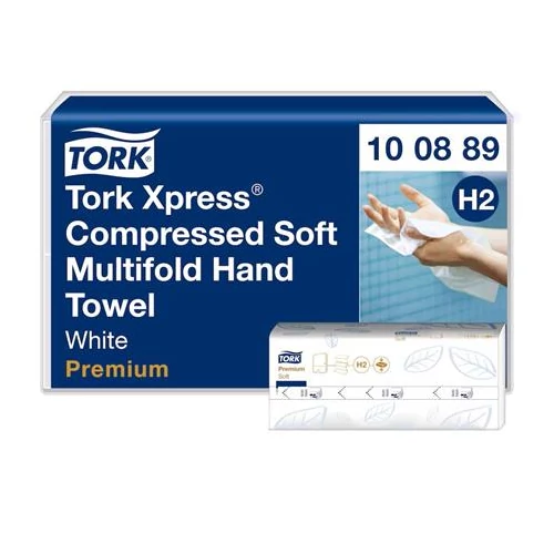 Kéztörlő, tömörített, Interfold, 2 réteg, 225 lap, H2 rendszer, Premium, TORK 
