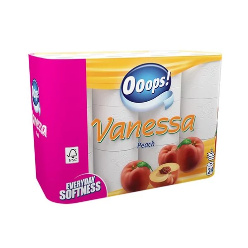 Toalettpapír, 3 rétegű, 24 tekercses, OOOPS 