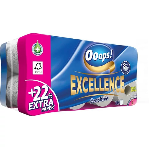Toalettpapír, 3 rétegű, 16 tekercses, OOOPS 