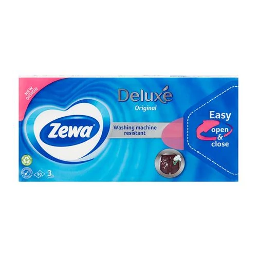 Papír zsebkendő, 3 rétegű, 90db, ZEWA 