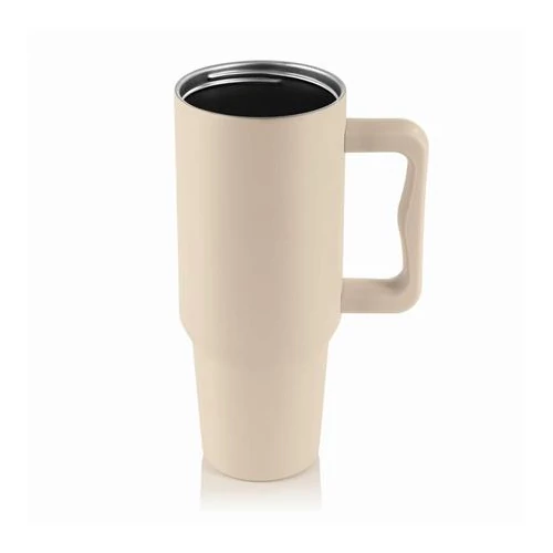Termoszbögre, 1,2 l,  szívószállal, füllel, bézs