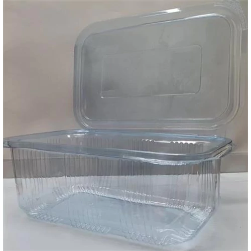 Ételtároló doboz, egybefedeles, újrahasznosított műanyag, szögletes, 1000 ml, 100 db, 