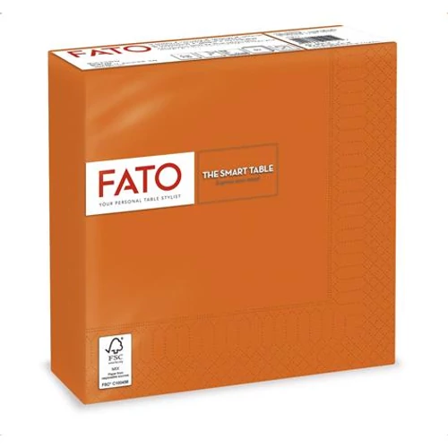 Szalvéta 2 rétegű 33x33 cm 50 lap/cs Fato Smart Table narancssárga