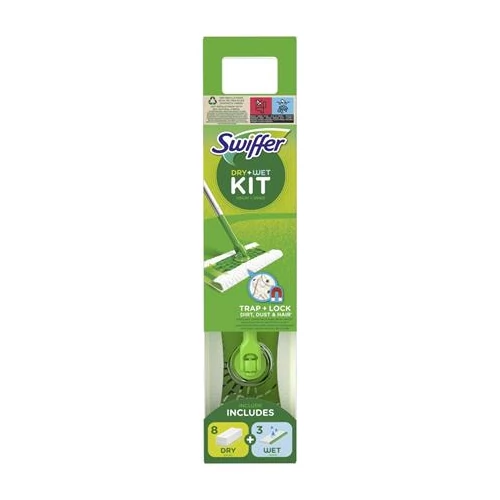 Kezdőkészlet, felmosó, nedves- és száraz utántöltővel, SWIFFER 