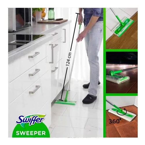 Kezdőkészlet, felmosó, nedves- és száraz utántöltővel, SWIFFER 