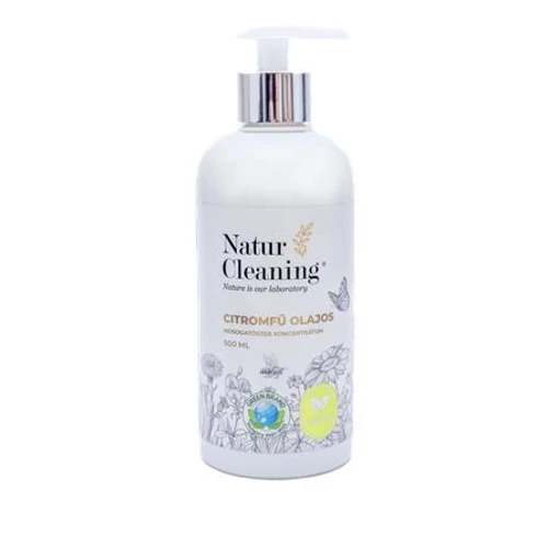 Mosogatószer koncentrátum, pumpás, 500 ml, NATURCLEANING, citromfű olajos