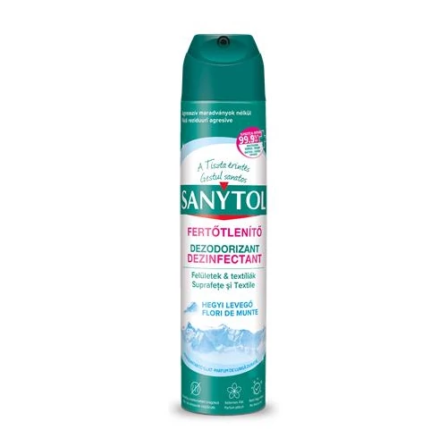 Légfrissítő, fertőtlenítő, 300 ml, SANYTOL, hegyi levegő