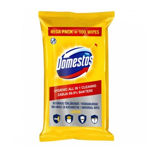 Nedves törlőkendő, 100 db, DOMESTOS 