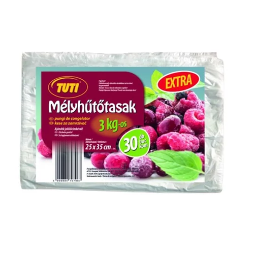 Mélyhűtőzacskó, 3kg, 30 db, 