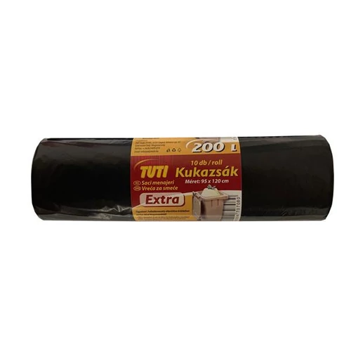 Szemeteszsák, extra erős, 200 l, 10 db, 95x120 cm, 32 µ, TUTI 