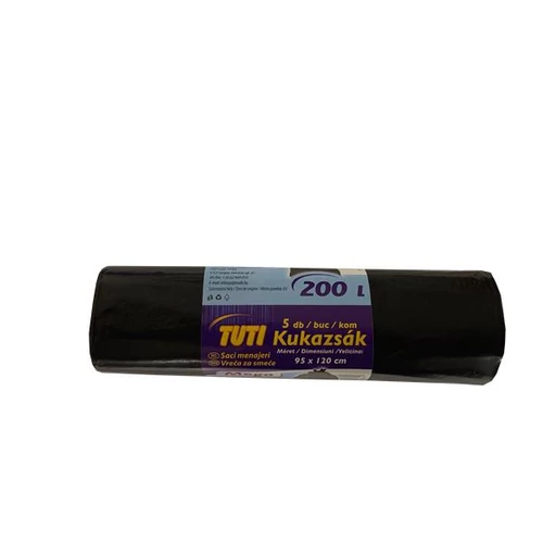 Szemeteszsák, extra erős, 200 l, 5 db, 95x120 cm, 38 µ, TUTI 