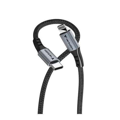 USB kábel, USB-C - Lightning (Apple), 1,2m, VERBATIM, fekete