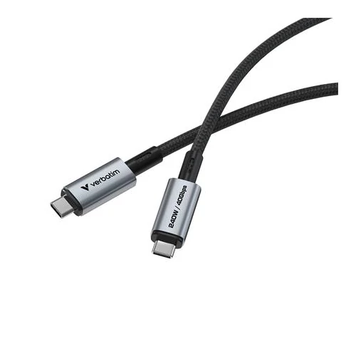 USB kábel, USB-C - USB-C, 1,2 m, 240W, VERBATIM, fekete