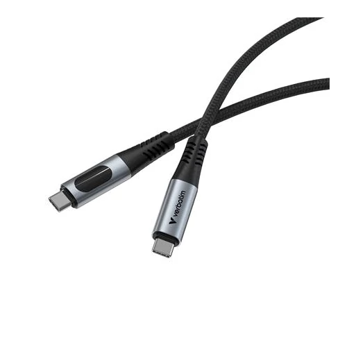 USB kábel, USB-C - USB-C, 1,2 m, 100W, teljesítménykijelzővel, VERBATIM