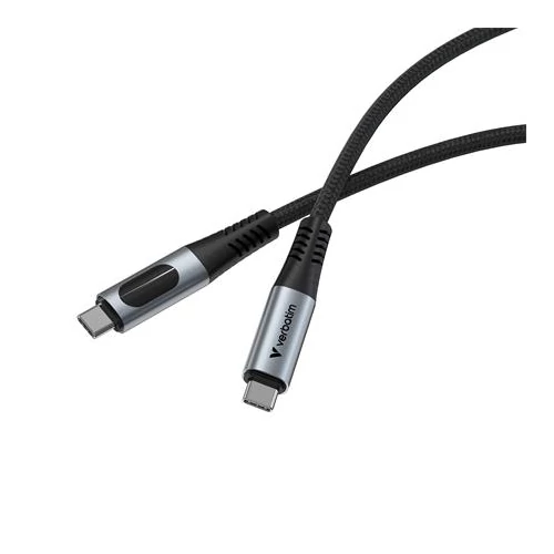 USB kábel, USB-C - USB-C, 1,2 m, 240W, teljesítménykijelzővel, VERBATIM
