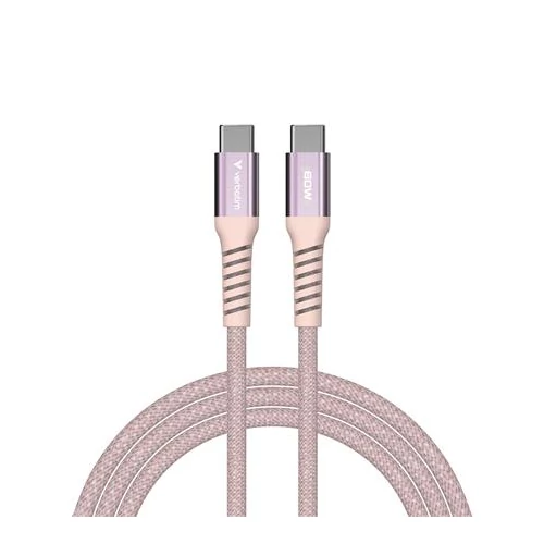 USB kábel, USB-C - USB-C, 1,2 m, 60W, mágneses, VERBATIM, rózsaszín