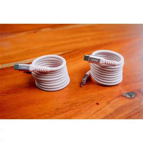 USB kábel, USB-C - USB-C, 1,2 m, 60W, mágneses, VERBATIM, rózsaszín