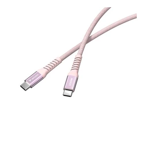 USB kábel, USB-C - USB-C, 1,2 m, 100W, mágneses, VERBATIM, rózsaszín