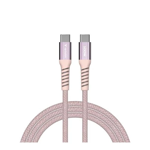 USB kábel, USB-C - USB-C, 1,2 m, 100W, mágneses, VERBATIM, rózsaszín