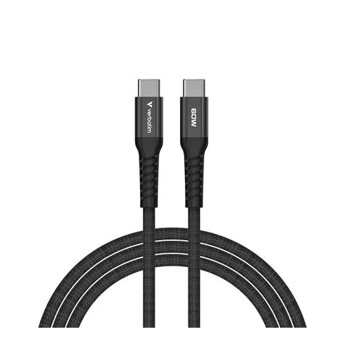 USB kábel, USB-C - USB-C, 1,2 m, 60W, mágneses, VERBATIM, fekete