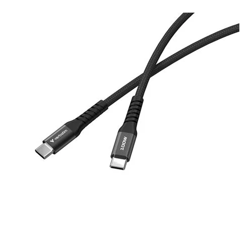 USB kábel, USB-C - USB-C, 1,2 m, 100W, mágneses, VERBATIM, fekete