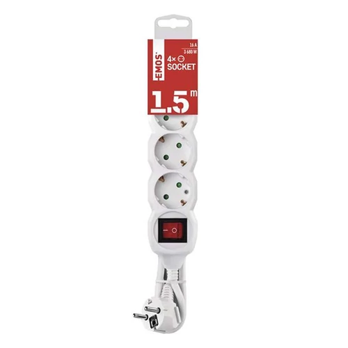 Emos P1423R 4 aljzat 3méter 1,5mm2 kapcsolós hosszabbító