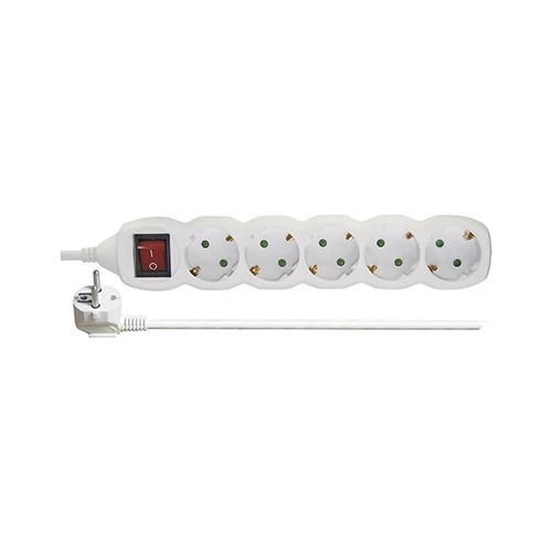 Emos P1522 5 aljzat 2méter 1mm2 kapcsolós fehér hosszabbító