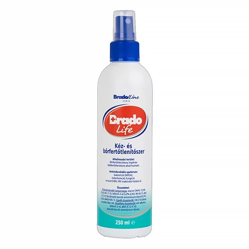 Kéz- és bőrfertőtlenítő pumpás 250 ml BradoLife