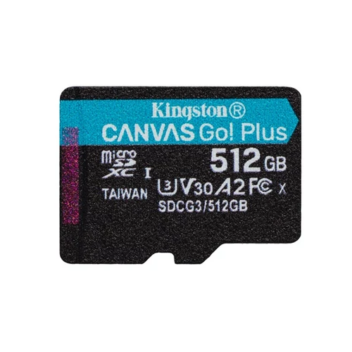 Kingston 512GB SD micro Canvas Go! Plus (SDXC Class 10 UHS-I U3) (SDCG3/512GBSP) memória kártya