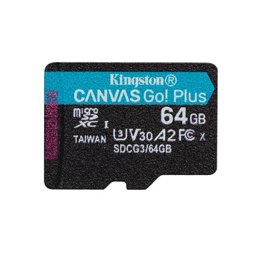 Kingston 64GB SD micro Canvas Go! Plus (SDXC Class 10 UHS-I U3) (SDCG3/64GBSP) memória kártya