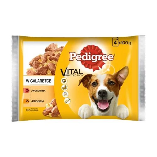 Állateledel alutasakos PEDIGREE Adult kutyáknak 4-pack marha-baromfi válogatás 4x100 g