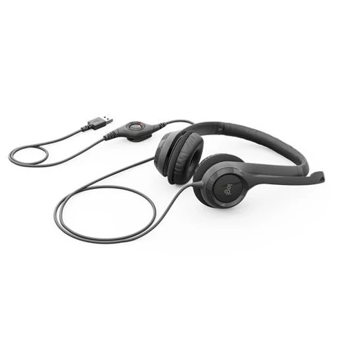 Fejhallgató, mikrofonnal, USB csatlakozás, LOGITECH 