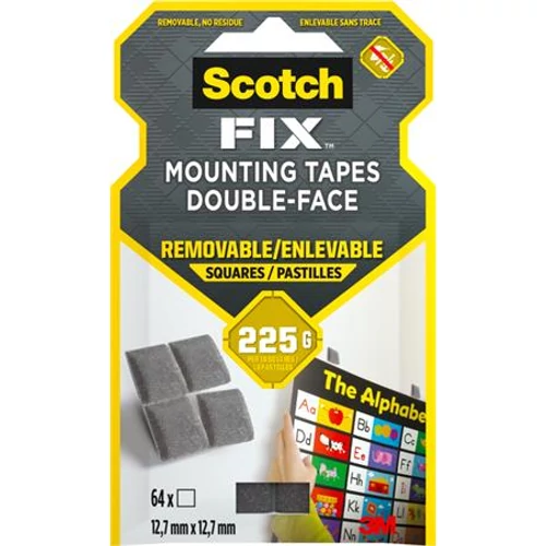 Ragasztó négyzetek, kétoldalas, eltávolítható, 12,7x12,7mm, 3M SCOTCH 