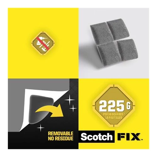 Ragasztó négyzetek, kétoldalas, eltávolítható, 12,7x12,7mm, 3M SCOTCH 